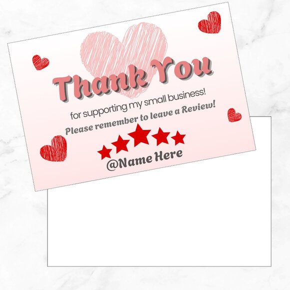 60 Heratsl Thank You Cards 4 x 2.8 - Picture 5 of 7